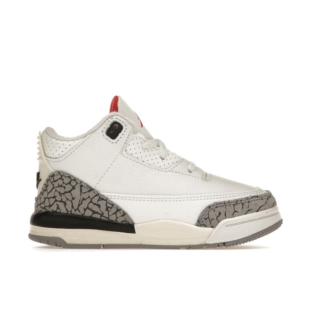 Air Jordan 3 Retro TD White Cement Reimagined Baby Sneakers Summit-White Fire-Red Black DM0968-100