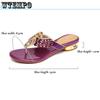 Women's Flip-flops Summer Flat Bottom Low Heel Sexy Fashion Outdoor Versatile Rhinestone Leather Beach Slippers Sandals Rubber EVA Material