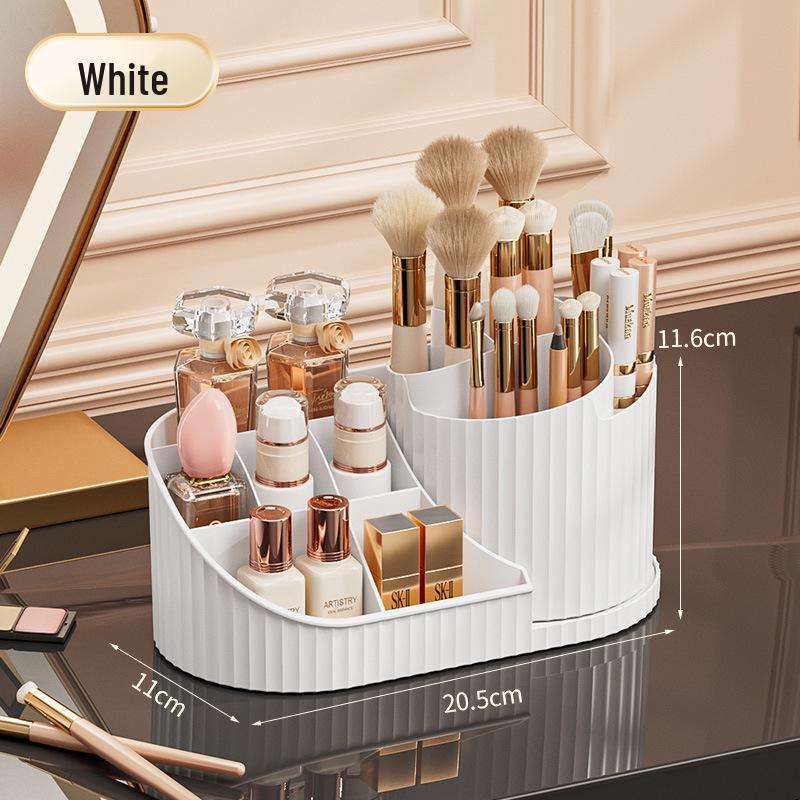 Вращающийся органайзер для макияжа: Косметический органайзер большой вместимости для помад, теней для век, карандашей для бровей и кистей.