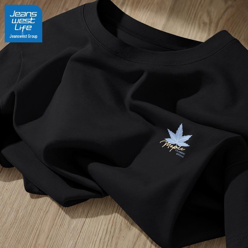 JEANSWEST LIFE Мужская хлопковая футболка с коротким рукавом, плотная