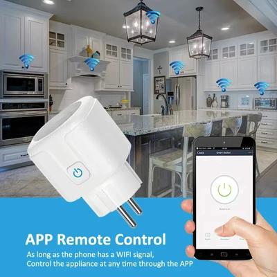 Розетка умная WiFi EU 16A/20A Tuya с мониторингом мощности таймером управлением через приложение дистанционным голосовым управлением для Alexa Google Smart Life Home