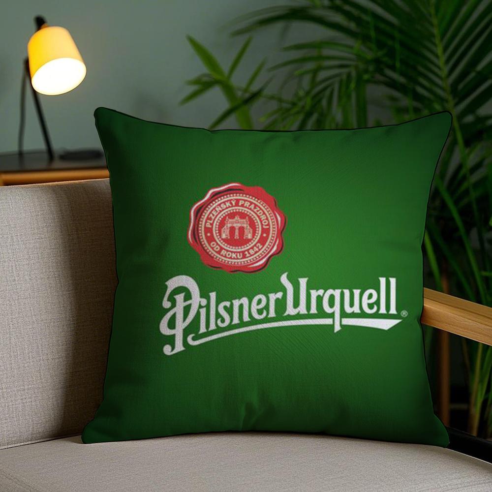 P-Pilsner U-Urquell Наволочка Плюшевая Ткань Мягкая Двусторонняя Печать Чехол для Подушки Дивана Стойкая к Выцветанию Домашний Декор Подарок