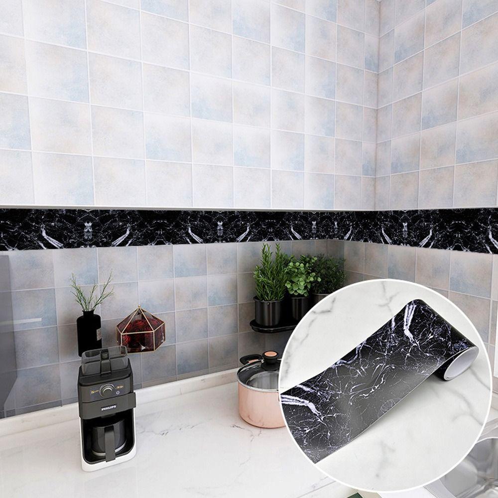 Самоклеящаяся линия талии Водонепроницаемые обои для плинтуса Декоративные обои Наклейка на стену Ванная комната