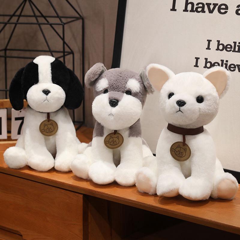 Simulation Cartoon Husky Schnauzer Chihuahua Dog Plush Toy Children Doll Gift
