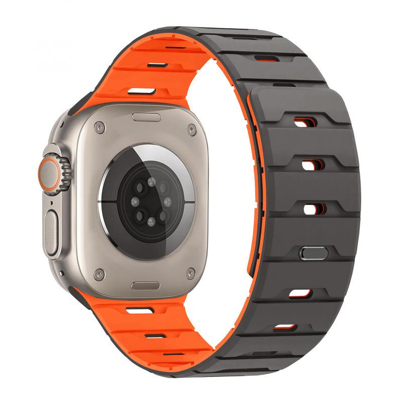 Совместим с Apple Watch Series 11, Магнитный ремешок "Чешуя дракона", Модель 10987E.