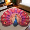 Special-shaped Peacock Carpet Soft Bathroom Floor Mat  for Living Room Tea Table Bedside