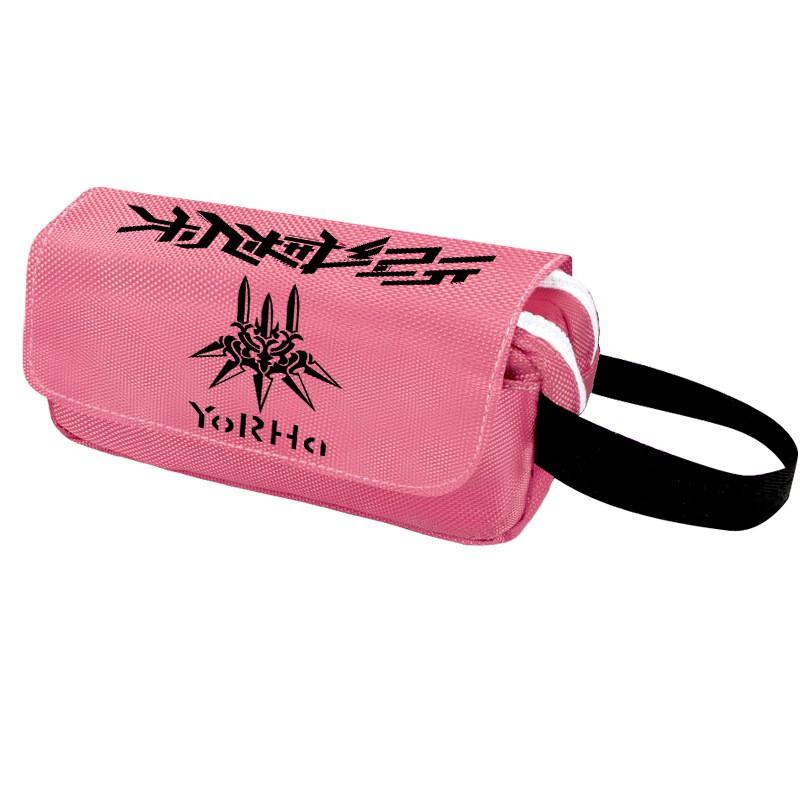 2B Anime Pencil Case Double Zipper Canvas Stationery Organizer Students School Supplies