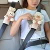 2 шт. чехол для ремня безопасности, милые чехлы для ремня безопасности с героями мультфильмов для детей и женщин, зимние плюшевые пушистые мягкие чехлы для ремня безопасности с изображением кролика, овцы, медведя, подушки для ремня безопасности