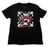 Harley Quinn New Adult Tshirt  Posing Over Checkered Background Above Xoxo