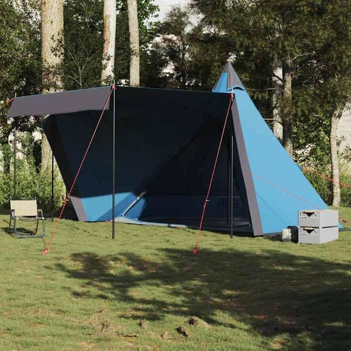 VidaXL Family Tent Teepee 8 Person Blue Waterproof, Tent, Camping Shelter, Garden Shelter, Camping Tent 4009446