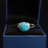 Bolaijewelry Кольцо с натуральным амазонитом, овальный дизайн, серебро 925 пробы, элегантные романтические украшения для женщин, банкетный наряд
