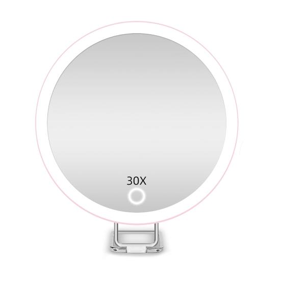Зеркало увеличительное 10/20/30X со светодиодной подсветкой, пинцет, вращающийся на 360 градусов, переносное настенное крепление