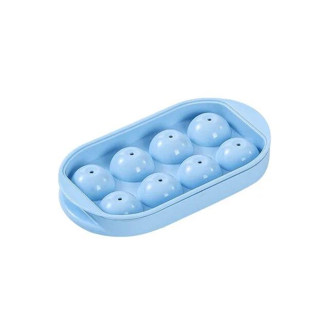 8 Girds Ice Cube Trays for Freezer Mini Ice Ball Maker Mold Circle Round Ice Cube Mold with Lid Making Household Kitchen Tools