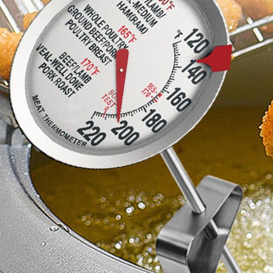Термометр для мяса из нержавеющей стали с циферблатом 2,5 дюйма, термометр для мяса с мгновенным считыванием, термостойкий зонд для выпечки, конфет, масла, стейка, индейки