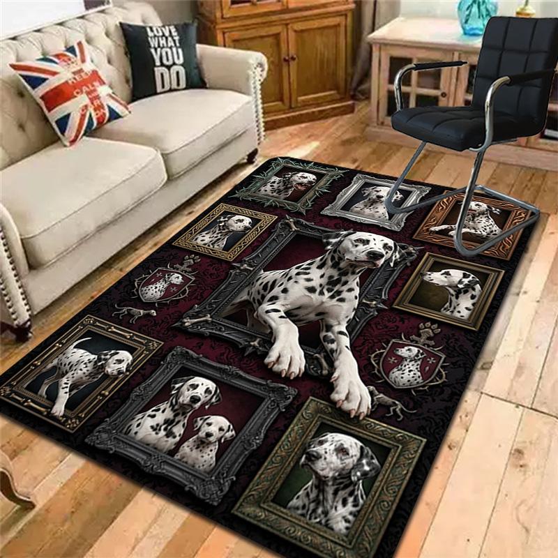 Dalmatian Legacy Frames Pattern Rug Floor Mat for Living Room or Bedroom Soft and Comfortable Carpet a Gift for Birthday and Holiday.