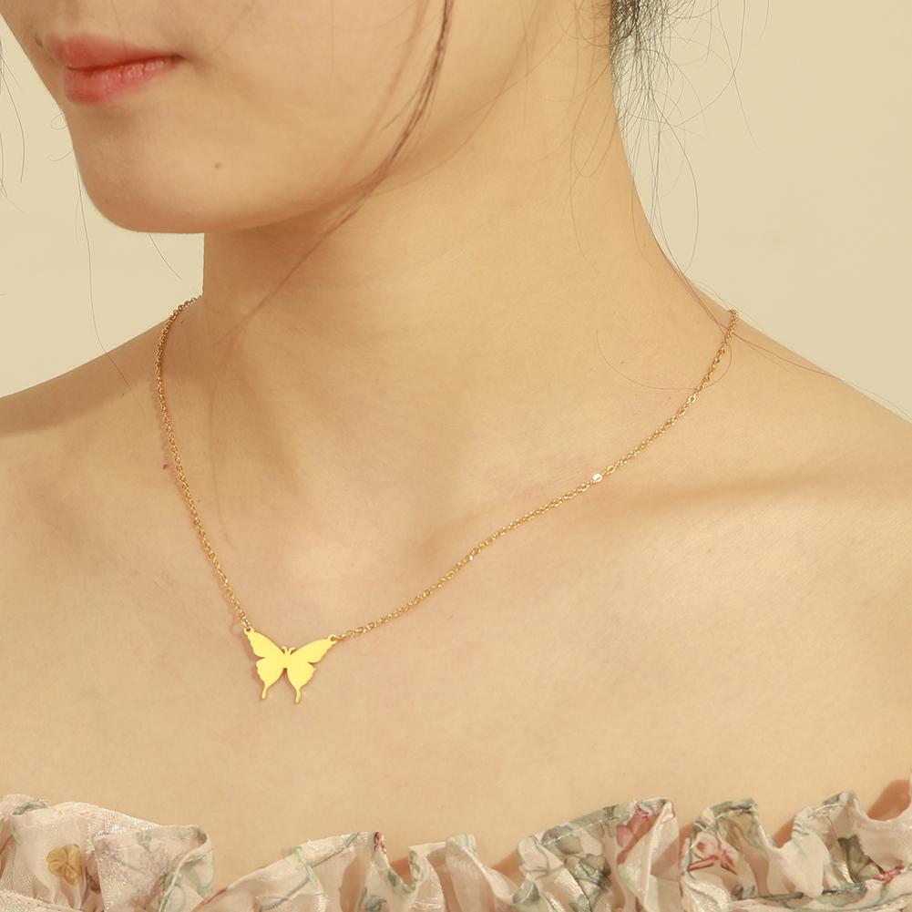 New In Butterfly Choker Necklace for Women Stainless Steel Gold Neck Chains Fashion Jewelry Gifts