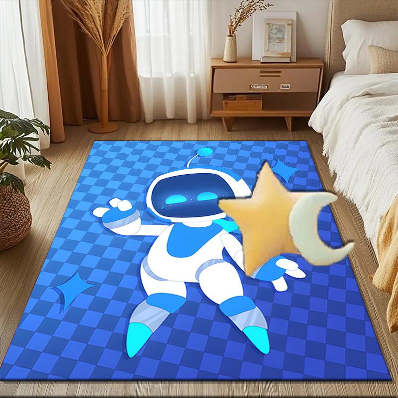 Space Adventure Astro Bot Rug Game Carpet, Floor Mat for Bedroom Living Room Entryway Rug, Home Decor Idea Gift for Christmas birthday