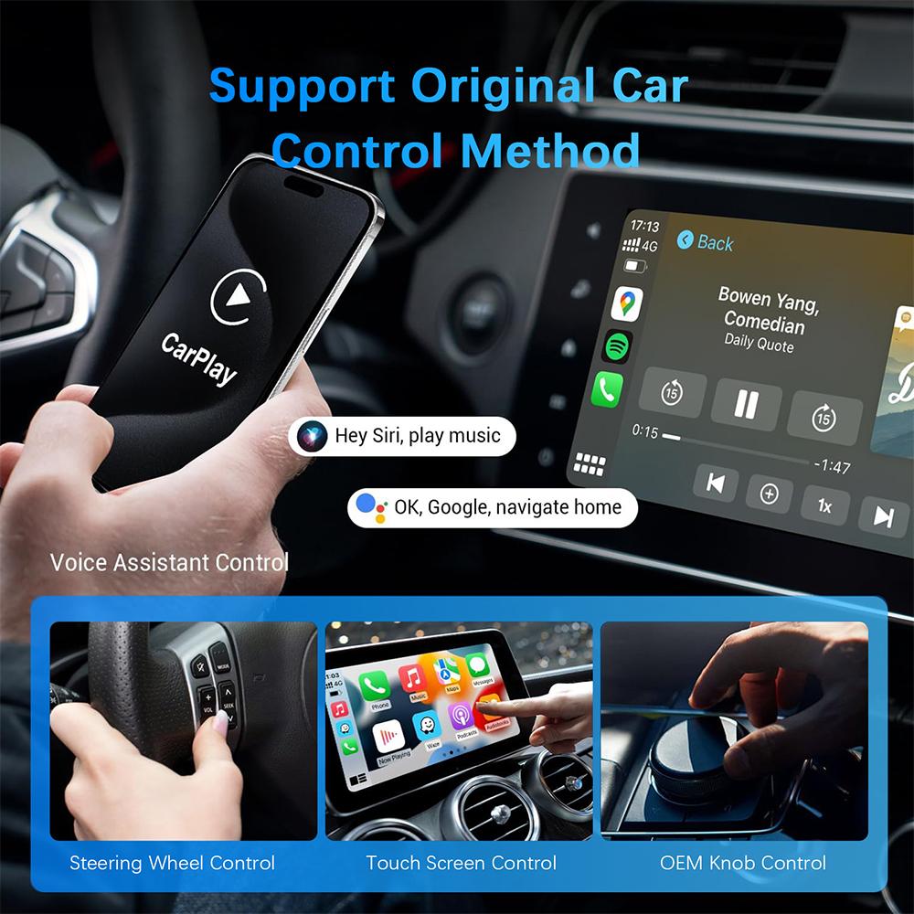 Мини CarPlay Android Auto беспроводной адаптер 2в1 Smart Box Dongle Bluetooth WiFi быстрое подключение Plug & Play для OEM проводной Carplay