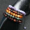 Beads Bracelet For Women 8mm Stone Purple Stripes Agate Braid Rope Charm Bracelet Couples Meditation Bracelet For Men Jewelry