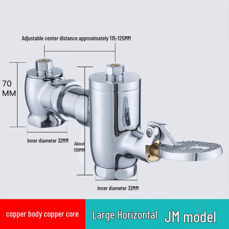 Miling Retractable Copper Foot Pedal Flush Valve