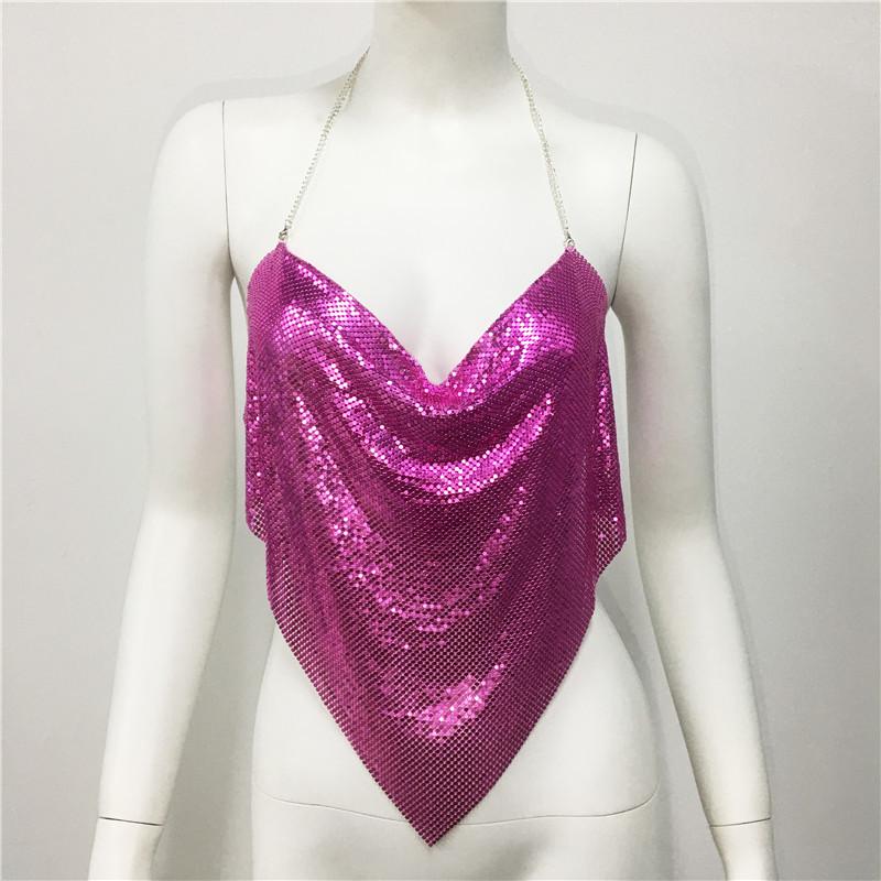 Metallic Leopard Print Crop Top With Sequins For Streetwear Women Fall Edition