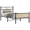 Bed Frame without Mattress Sonoma Oak Finish 80 x 200 cm Engineered Wood