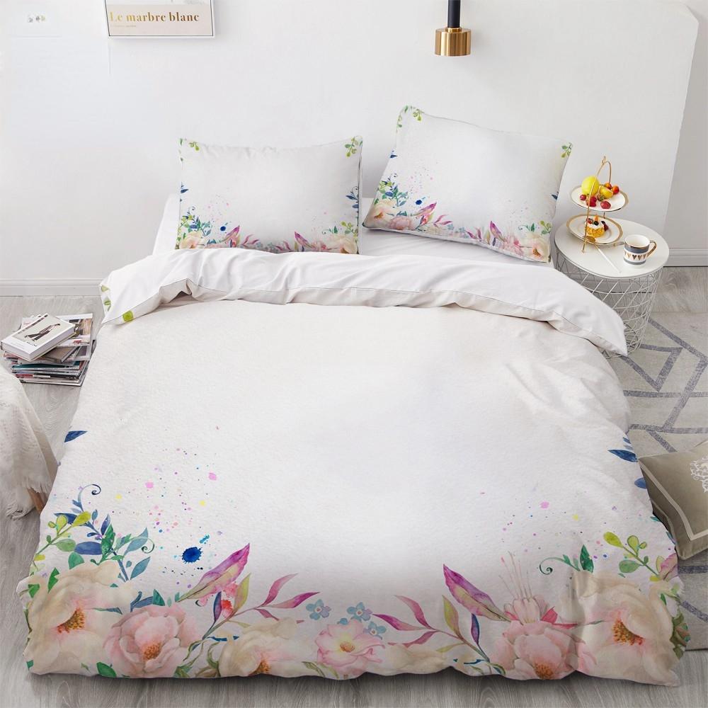 Dream NS Red Rose 3D Floral Duvet Cover Bedding Set Flower Bed Linens Double Bed Sheet Comforter Summer Quilt King Size