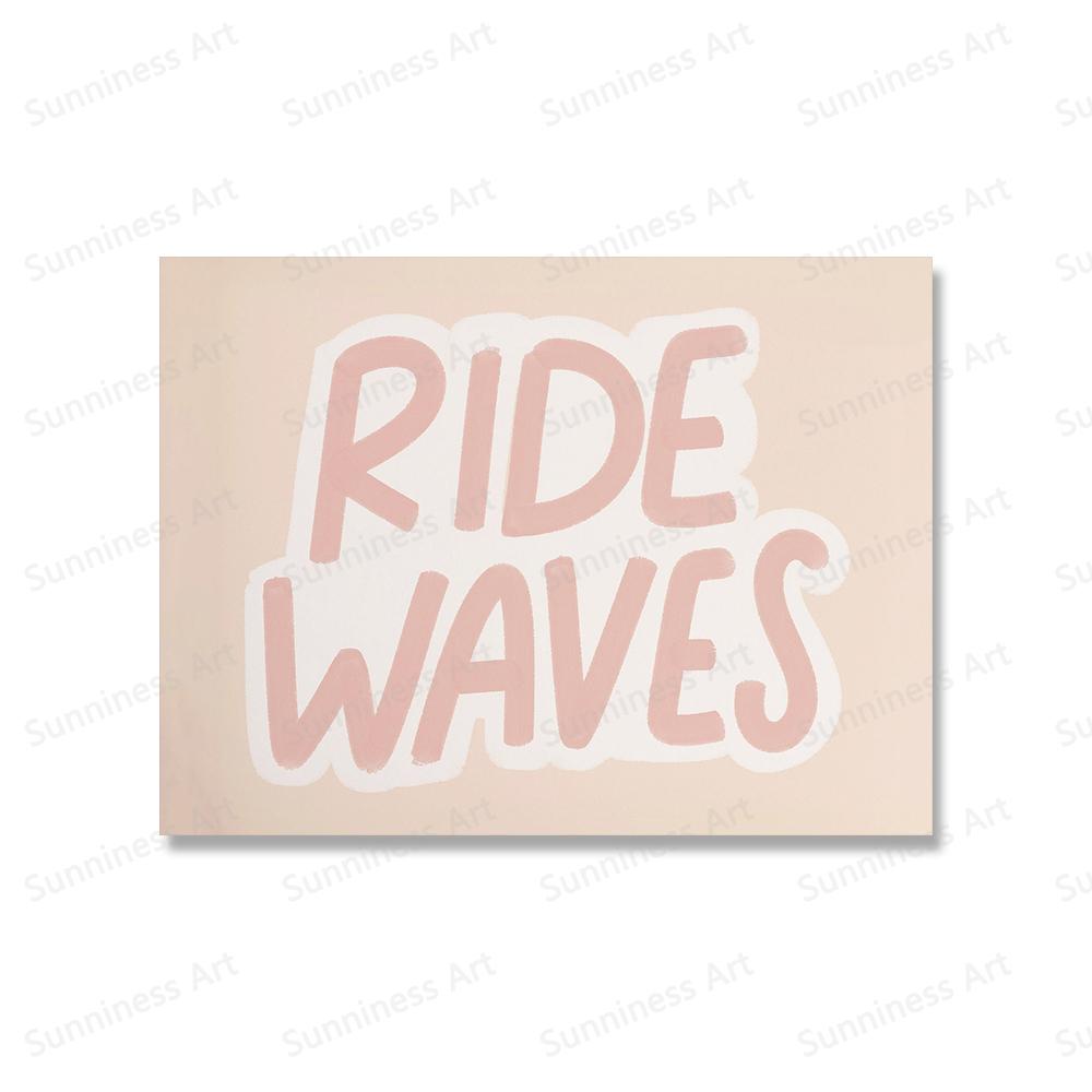 Современный пейзажный постер с изображением серфинга, волн, розовых ракушек, холста, пальмы, настенных картин в стиле минимализма в стиле бохо для домашнего декора