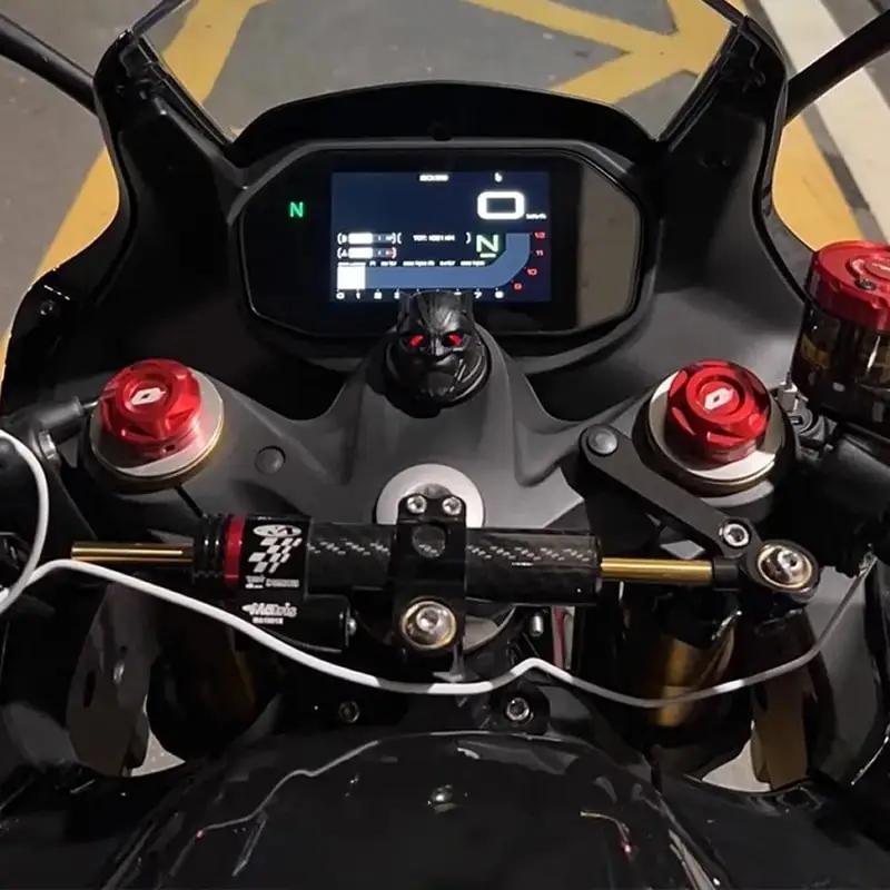 Для мотоцикла QJMOTOR RRQ600 Комплект крепежных кронштейнов рулевого демпфера из алюминия RRQ600 2021 2022 Аксессуары из углеродного волокна