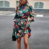 Printed Dress Autumn Temperament Elegant Long-sleeved Skirt