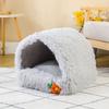 Универсальное гнездо для домашних животных Four Seasons, полузакрытое гнездо для кошек, плюс бархатный теплый домик для домашних животных, собачья будка, сжимаемая кровать для кошек