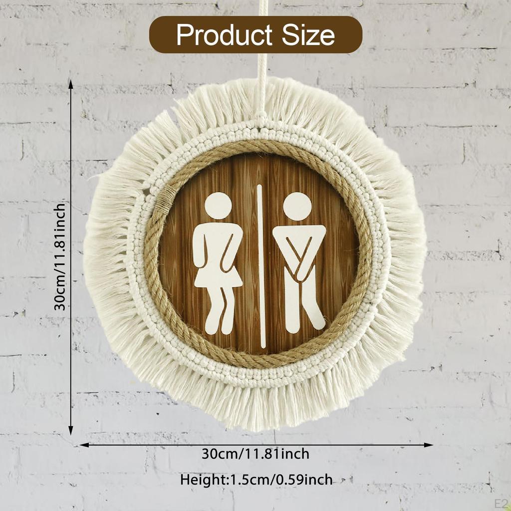 Унисекс Табличка на дверь туалета, Деревянная табличка для ванной комнаты, Легко повесить, Табличка Женщины Мужчины Туалет Настенный декор для