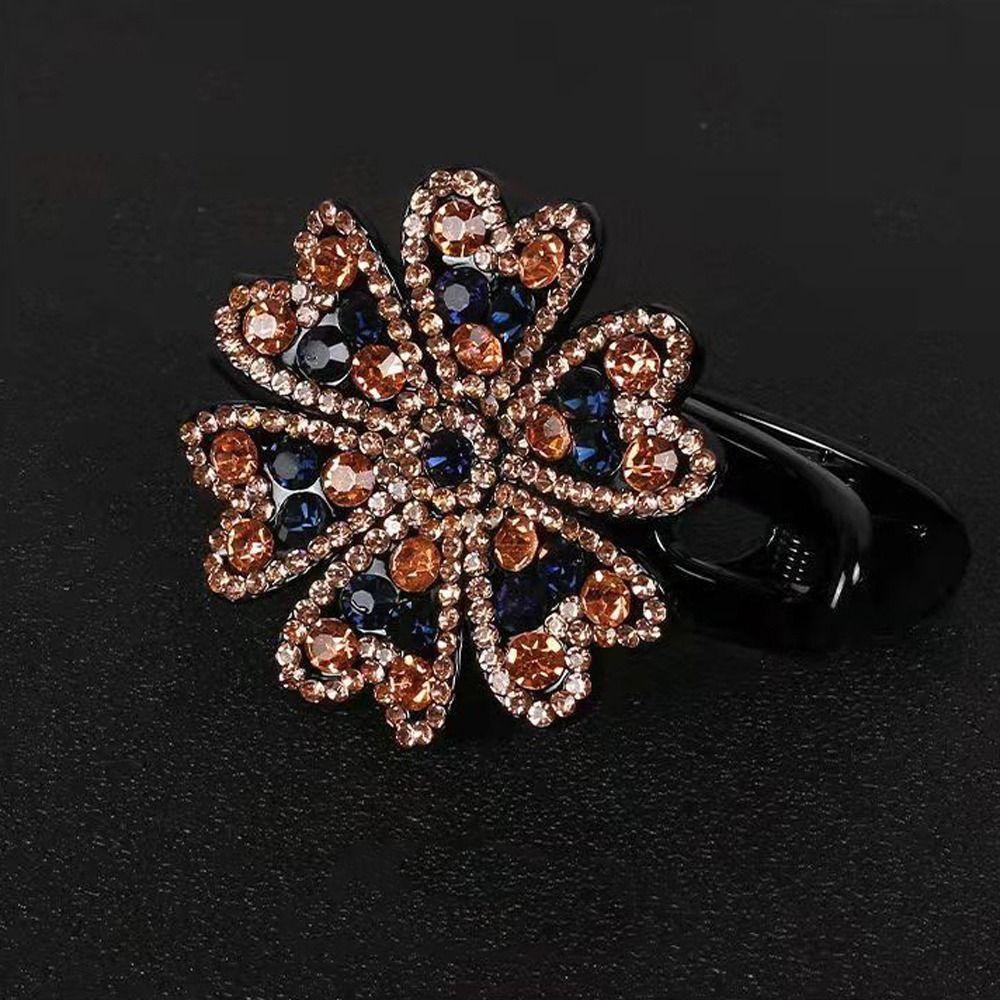 Korean Hair Claws Women Barrettes Flower Hair Clips Rhinestone Duckbill Clips Crystal Hairpins