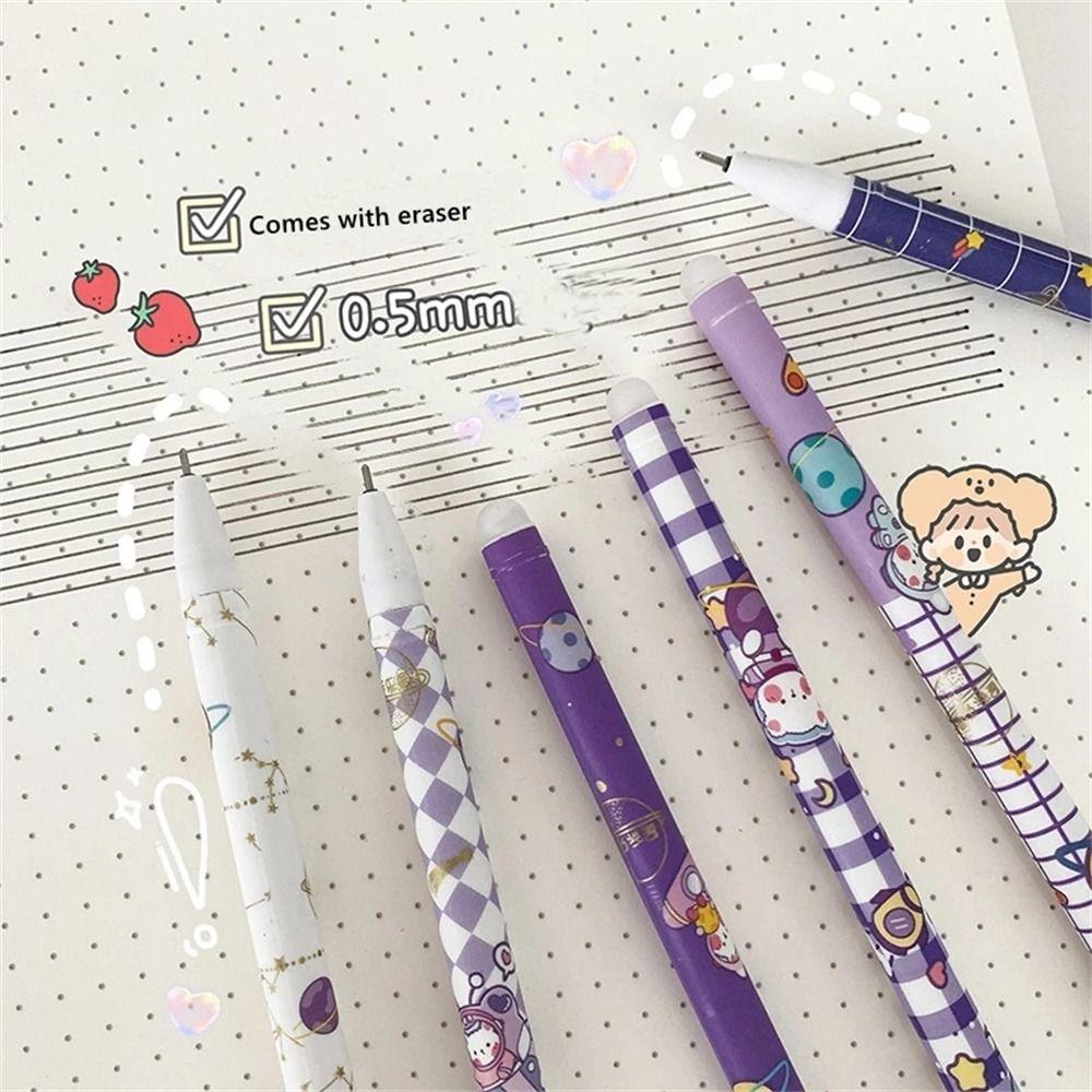 Press Pen Blue Cartoons Washable Handle Erasable Pen Student Pen Gel Pens Neutral Erasable Pen