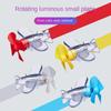 Автомобильный вращающийся самолет с ветряными двигателями, небольшой светодиодный светильник, декор для самолета, украшения для автомобиля, украшения для велосипедов, мотоциклов, велосипедов