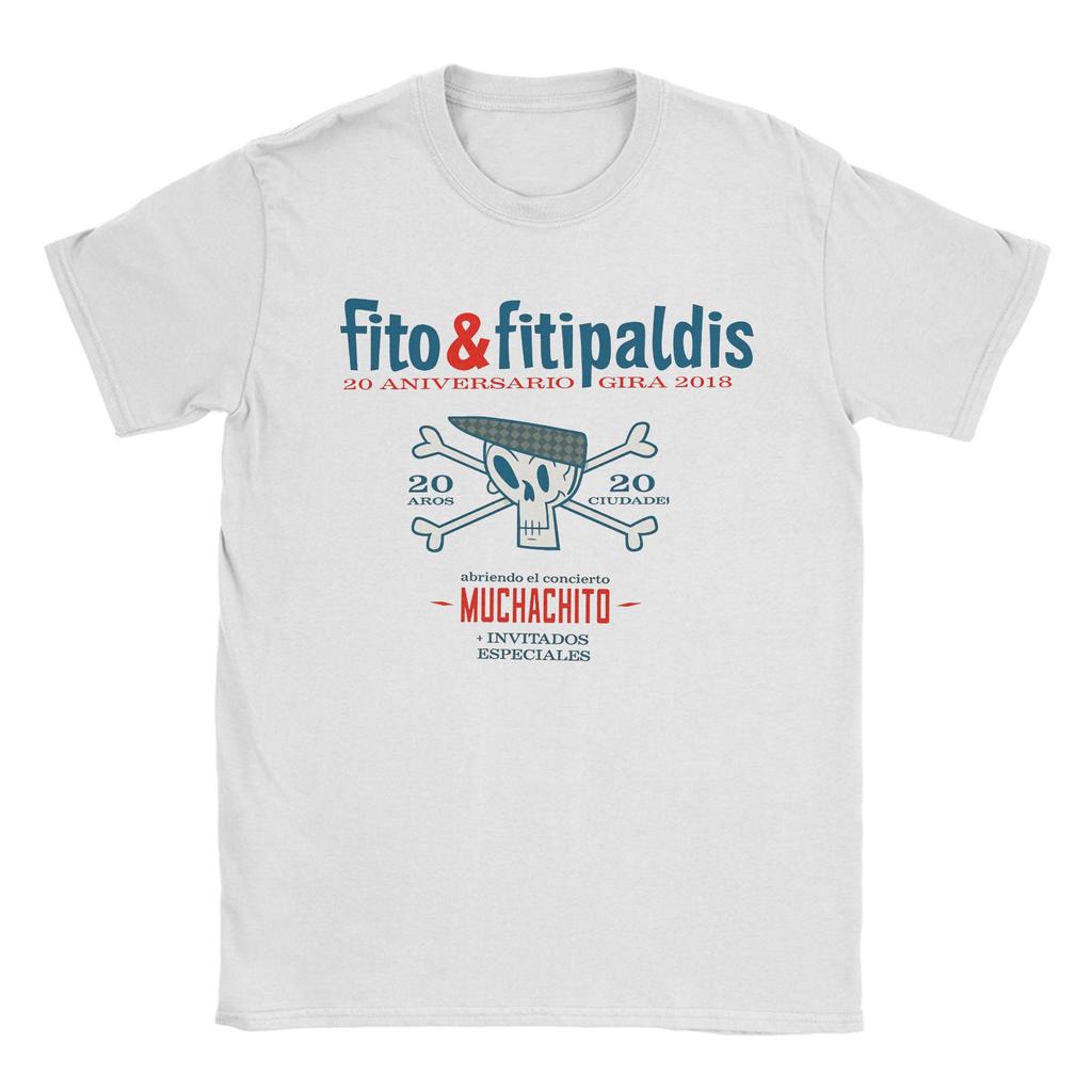 Унисекс Fitos Fitipaldis Группа Группа Рок Испанские Футболки Хлопковая Одежда Модные Футболки с Коротким Рукавом и Круглым Вырезом Классическая Футболка