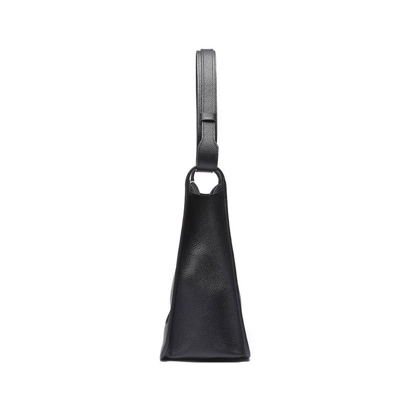 Longchamp Le Foulonné Solid Magnetic Closure Leather Shoulder Bag Women shoulder bag Black 10155021001