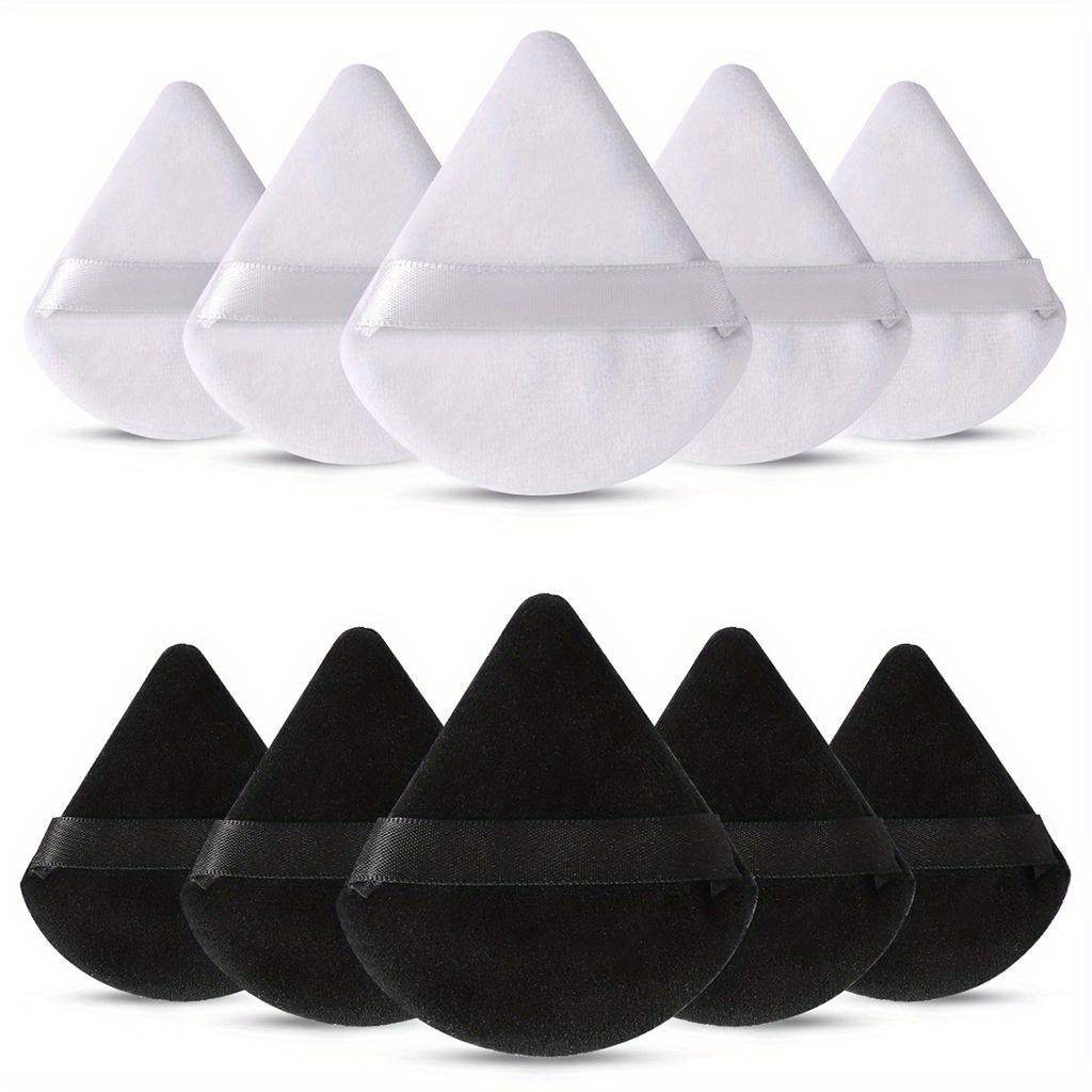 10 Pieces Powder Puffs Triangle Cosmetic Powder Puff Reusable Powder Sponge Makeup Foundation Sponge For Face Powder Makeup Tool