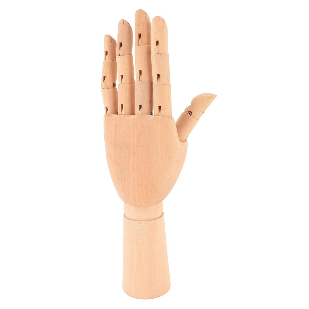 Wooden Hand Model, Flexible Movable Left Hand Mannequin for Education Art Crtion