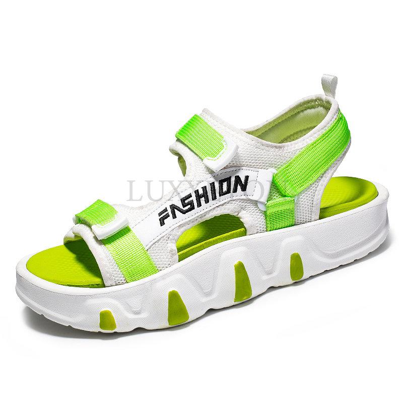 Summer Trendy Letter Printed Sandals for Men Women Yellow Platform Shoes Men Outdoor Non-slip Beach Sandals Men Sandalias Hombre