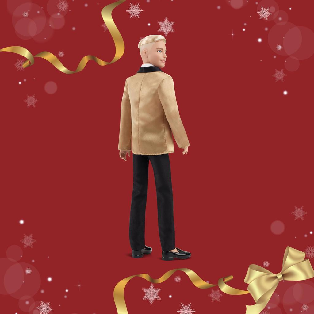 Mattel Барби Праздничный Кен Блондин Signature Нарядная Кукла Дом Кукол Золотой JGK55 Возраст 6+