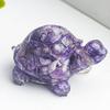 1Pc Natural  Gravel Epoxy Resin Small Turtle Desktop Decoration Home Decoration Chakra Meditation Healing Gift