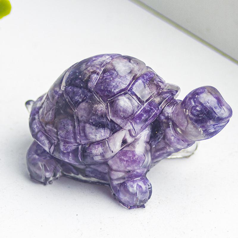 1Pc Natural Gravel Epoxy Resin Small Turtle Desktop Decoration Home Decoration Chakra Meditation Healing Gift
