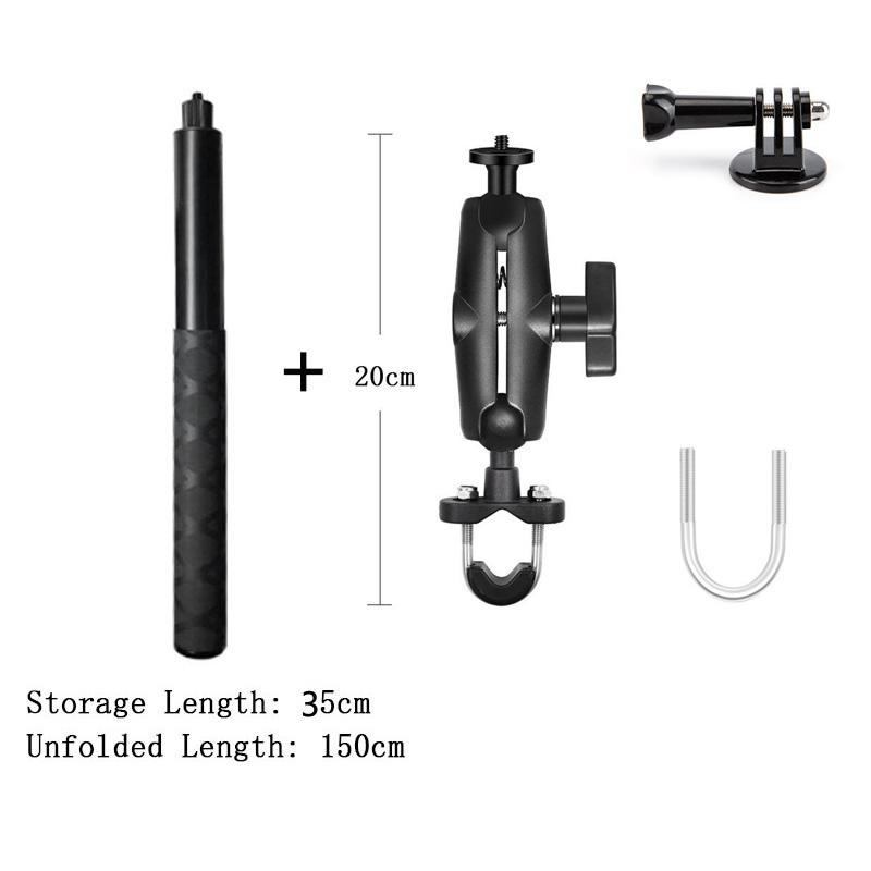 Extended Bundle Handle for Insta360 X5 X4 X3 X2 GoPro 12 11 10 9 DJI Action 4 3 SJCAM Camera Time Invisible Selfie Stick 7