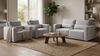 Wohnzimmer-Set Komo: Zweisitzer-Sofa mit Schlaffunktion und 2 ausklappbare Sessel, Velours, Family Meble