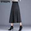 Autumn/Winter Thick Knitted Pleated Skirt for Women High Waist Mid Length Knitted Skirt