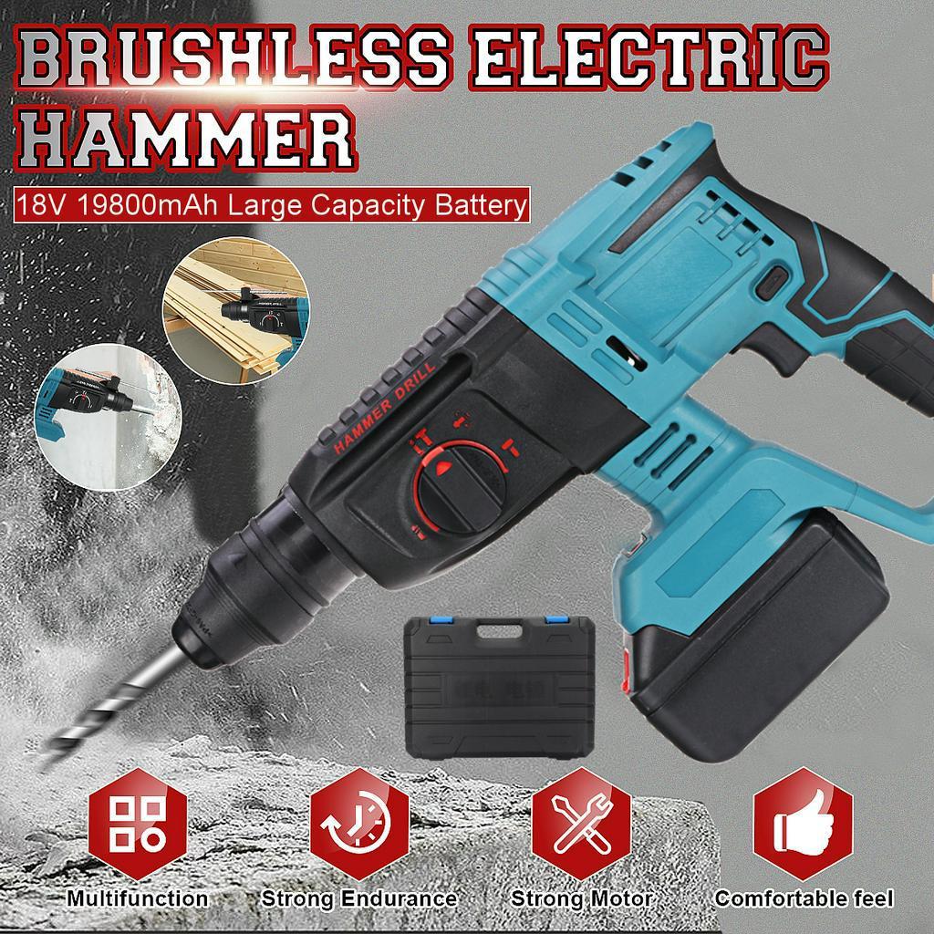 18V 4 Function Brushless Rotary Hammer Electric Drill Hammer Hammering Machine Drilling Concrete Tool with Makita
