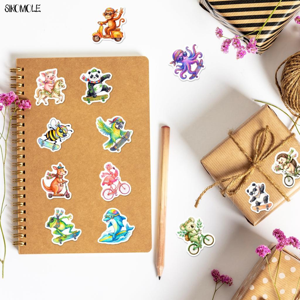 10 30 50Pcs Funny Animal Cute Pets Cycling Stickers Book Diy Skateboard Toys Guitar Luggage Suitcase Decoration Graffiti Sticker