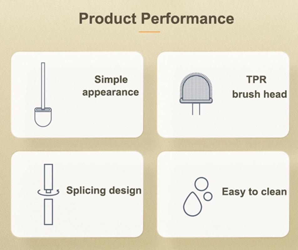 Силиконовый держатель для туалетной щетки для ванной комнаты, основание с вентиляционным отверстием, нескользящая пластиковая ручка, гибкая угловая щетка для чистки