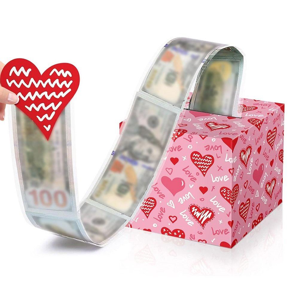 Сюрприз на День святого Валентина Коробка для денег Бумажная коробка для денег-сюрприз Забавные подарочные коробки для денег Свадьба